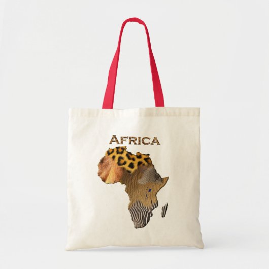 野生の動物の質感の地図Africa Tote Bag トートバッグ (正面)