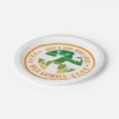 野生の動物の贈り物を愛しているだけの女の子 ペーパープレート (アングル)