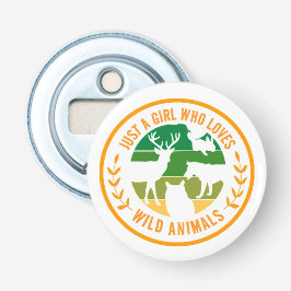 野生の動物の贈り物を愛しているだけの女の子 栓抜き