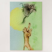 野生の動物の追跡自然 – ライオン&バッファロー ジグソーパズル (縦)