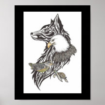 野生の動物ガイドプリントプレミアム（キャンバスの光沢）