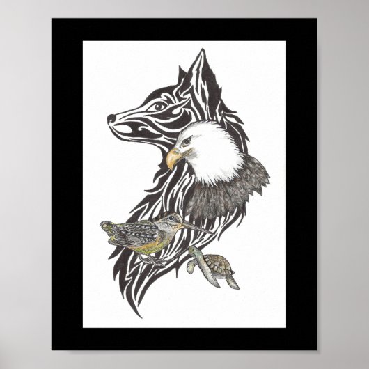 野生の動物ガイドプリントプレミアム(キャンバスの光沢) ポスター (正面)