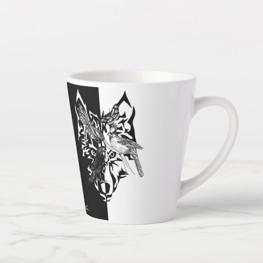 野生の動物ガイド4"背 カフェラテマグ (右)