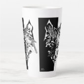 野生の動物ガイド6"背 カフェラテマグ (正面)