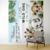 野生の動物サファリ赤ちゃんシャワー背景 タペストリー (インサイチュ)