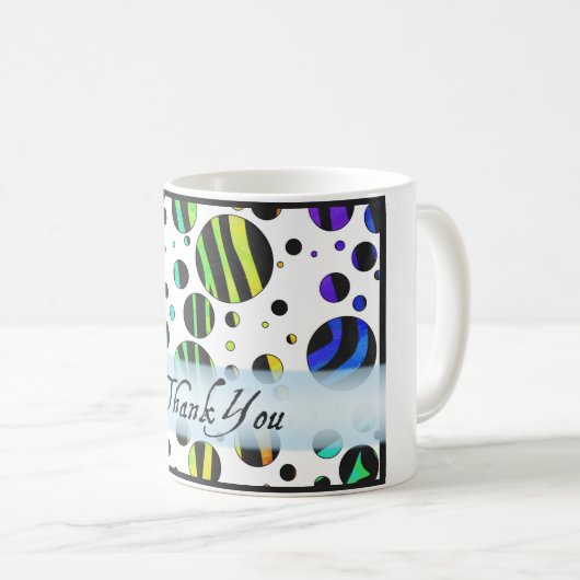 野生の動物ゼブラありがとう コーヒーマグカップ (正面右)