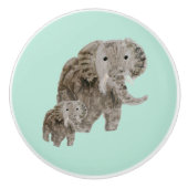 野生の動物ゾウ子供部屋 セラミックノブ (正面)