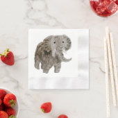 野生の動物ゾウ 縁ありカクテルナプキン (インサイチュ)