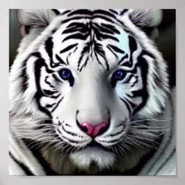 野生の動物タイガーホワイトポスター ポスター