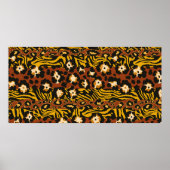 野生の動物ヒョウと虎の皮パッチワークのアバスト ポスター (正面)