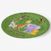 野生の動物園の動物ジャングルサファリベイビーシャワー ペーパープレート (アングル)