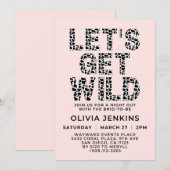 野生の動物柄でお祭り騒ぎしよう！バチェロレッテパーティ 招待状 (正面/裏面)