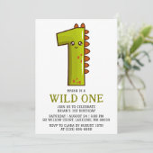 野生の動物 ジャングル ワイルド ワン ファースト バースデー 招待状 (スタンド正面)