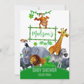 野生の動物 ワイルド ワン ジャングル 招待状 (正面)