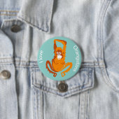 野生の動物 – 私はオランウータンスが大好き – Ape - Primate- 缶バッジ (インサイチュ)