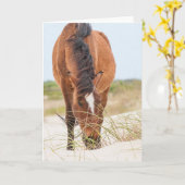 野生の口髭またはバンカーの馬 カード (黄色い花)