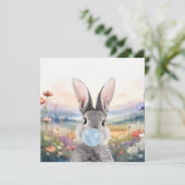 野生の吹花を持つウサギのブルーバブルガム カード (スタンド正面)