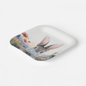 野生の吹花を持つウサギのブルーバブルガム ペーパープレート (傾斜あり)