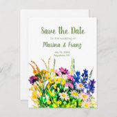 野生の夏の花は日付を保存 案内ポストカード (正面/裏面)