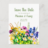 野生の夏の花は日付を保存 案内ポストカード (正面)
