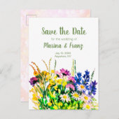 野生の夏の花は日付を保存 案内ポストカード (正面/裏面)