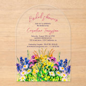 野生の夏の花、結婚式招待状 アクリル招待状 (正面)
