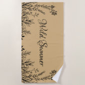 野生の夏の野草の鳩 ビーチタオル (正面)