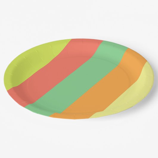 野生の夏は縞で飾ります ペーパープレート (アングル)