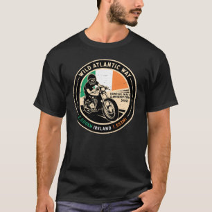 野生の大西洋道 アイルランド オートバイ Tシャツ