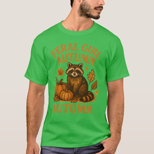 野生の女の子+秋 Tシャツ (正面)