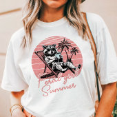 野生の女子サマー・アライグマ トライブレンドTシャツ