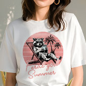 野生の女子サマー・アライグマ トライブレンドTシャツ