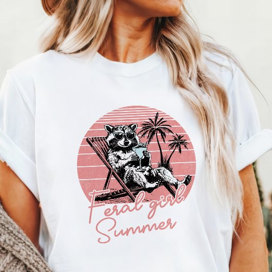野生の女子サマー・アライグマ トライブレンドTシャツ
