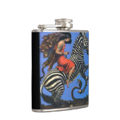 野生の女性はシマウマのフラスコに乗ります フラスク (右)