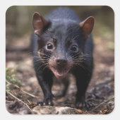 野生の始まり：若いタスマニアの悪魔 スクエアシール (正面)