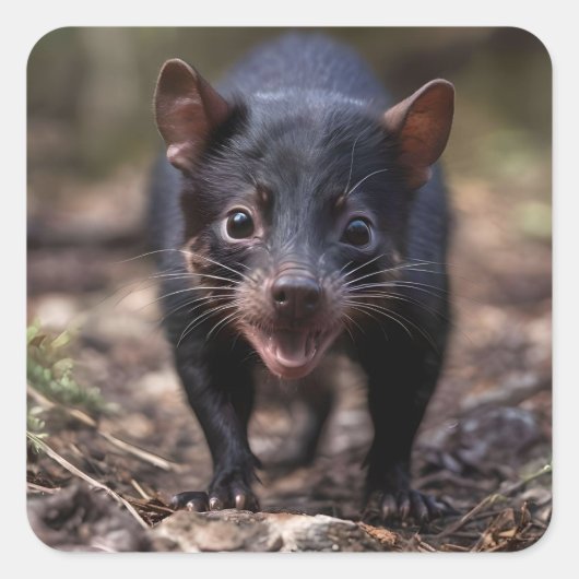 野生の始まり:若いタスマニアの悪魔 スクエアシール (正面)