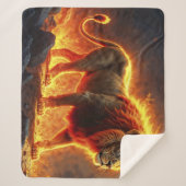 野生の威光ライオン強力な溶岩プレデターを火災 シェルパブランケット (正面)