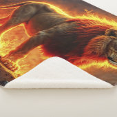 野生の威光ライオン強力な溶岩プレデターを火災 シェルパブランケット (3/4)