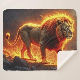 野生の威光ライオン強力な溶岩プレデターを火災 シェルパブランケット