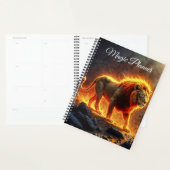 野生の威光ライオン強力な溶岩プレデターを火災 プランナー手帳 (ディスプレー)