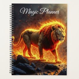野生の威光ライオン強力な溶岩プレデターを火災 プランナー手帳