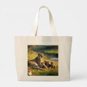 「野生の家族の絆」 ラージトートバッグ (裏面)