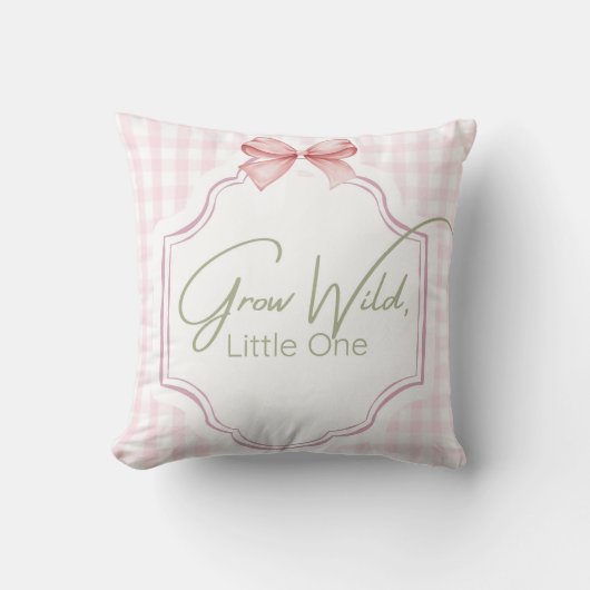野生の小さな子を育てる | ピンクジンガムボウ子供部屋 クッション (正面)