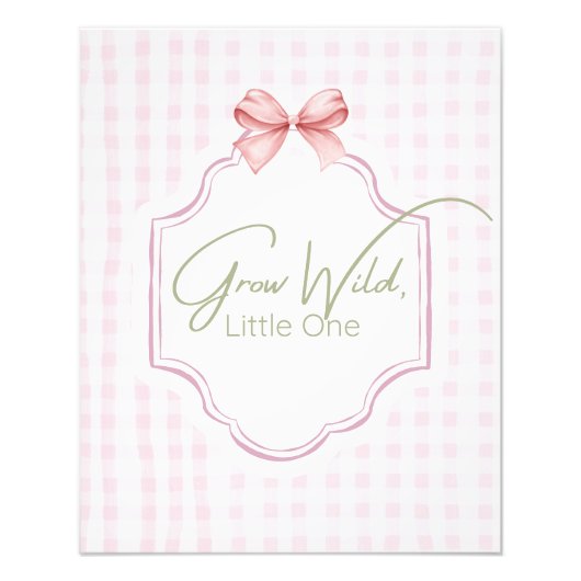 野生の小さな子を育てる | ピンクジンガムボウ子供部屋 フォトプリント (正面)