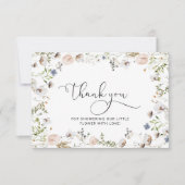 野生の小さな花の赤ちゃんシャワーサンキューカード カード (正面)