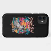 野生の少女の夏の海の面白いアライグマ Case-Mate iPhoneケース (裏面(横))