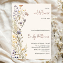 野生の少女の赤ちゃんシャワーの招待