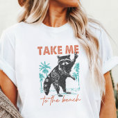 野生の少女サマー ビーチアライグマ トライブレンドTシャツ