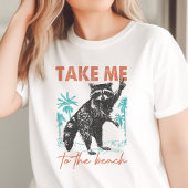 野生の少女サマー ビーチアライグマ トライブレンドTシャツ