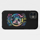 野生の少女サマー・ポッサム・タイダイ・アライグマ Case-Mate iPhoneケース (裏面(横))